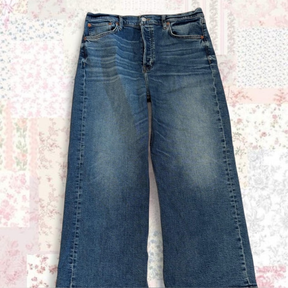 Re/Done Blue high rise wide leg Jeans size 31